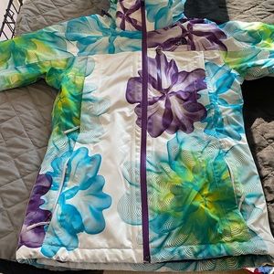 North Face women’s XS snow/ski/board jacket with hood and lots of pockets.